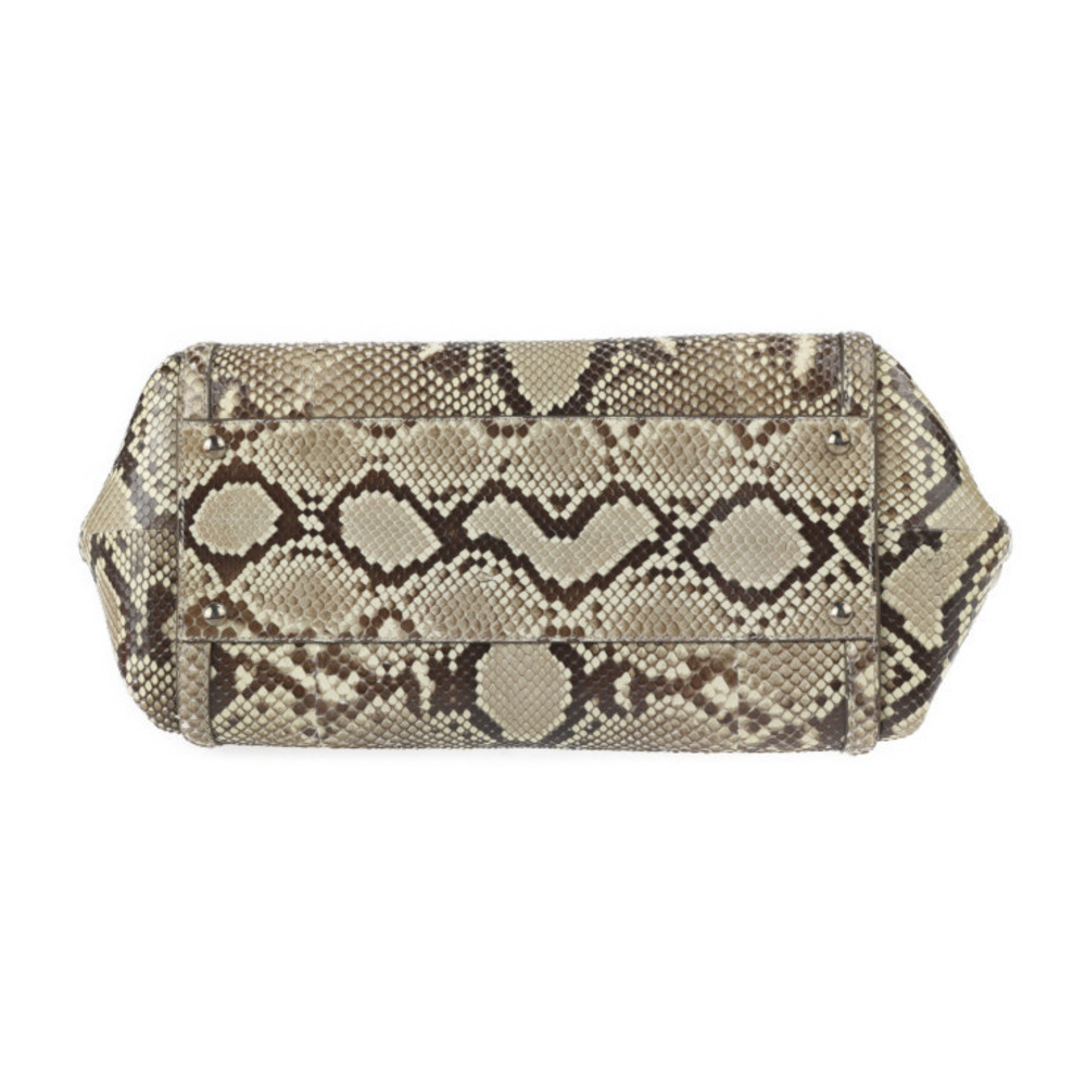 Salvatore Ferragamo Sofia Gancini Python Beige Br… - image 4